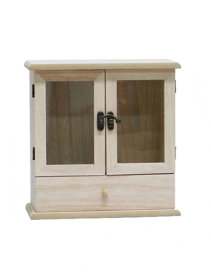 Craft Mini Wooden Cabinet with Drawer 10x22cm in Beige