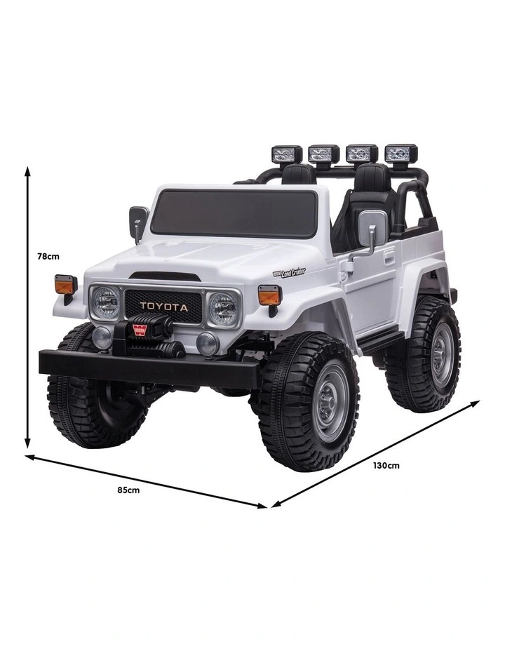 Licensed Toyota FJ-40 Kids Ride On 80W in White