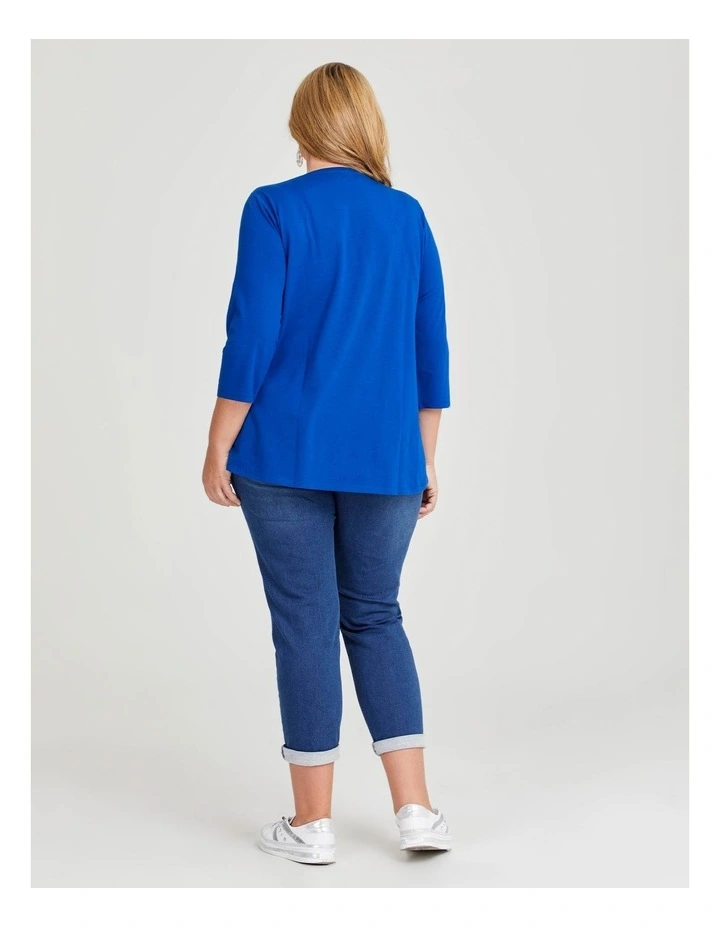 Australian Cotton 3/4 T-shirt in Lapis Blue