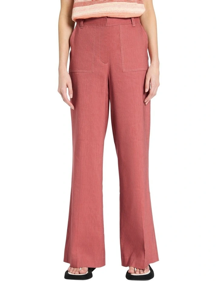 Eva Wide Leg Linen Pant in Canyon