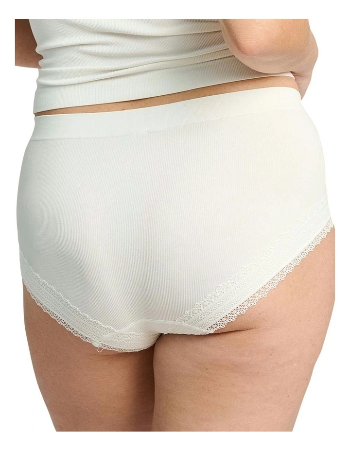 Agathe Ribbed Full Coverage Shorty Underwear in Ivory