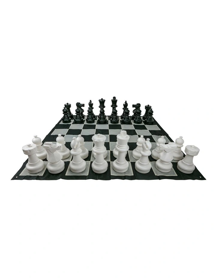 Giant Size Plastic Outdoor Chess Game Set w/Mat 3x3m