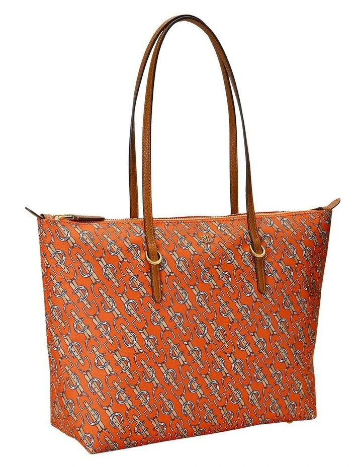 Paisley Nylon Medium Keaton Tote Bag in Orange