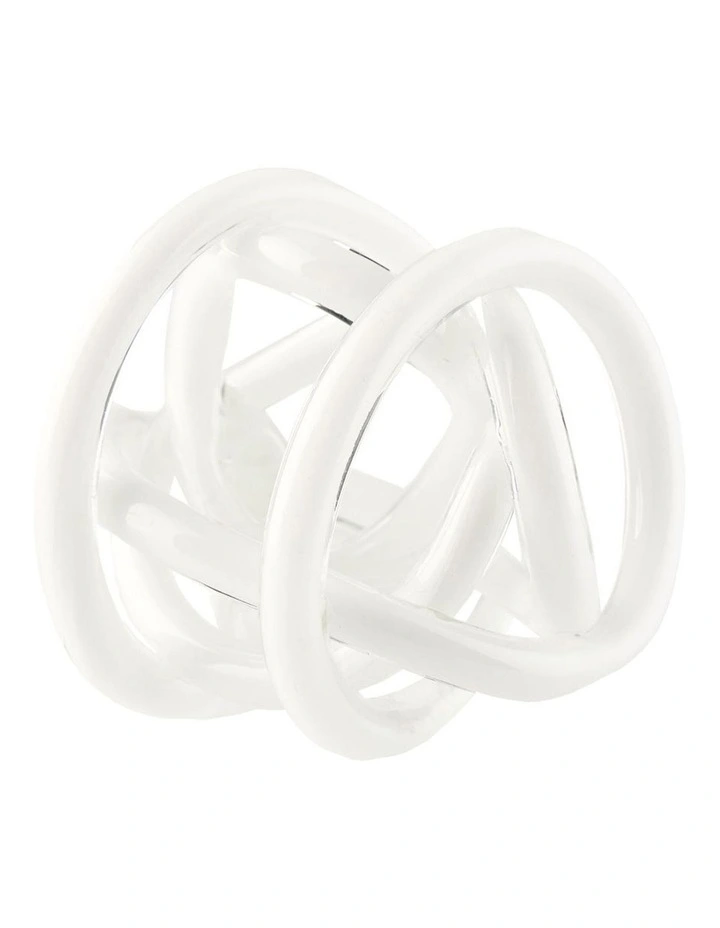 Glass Knot 12cm in White