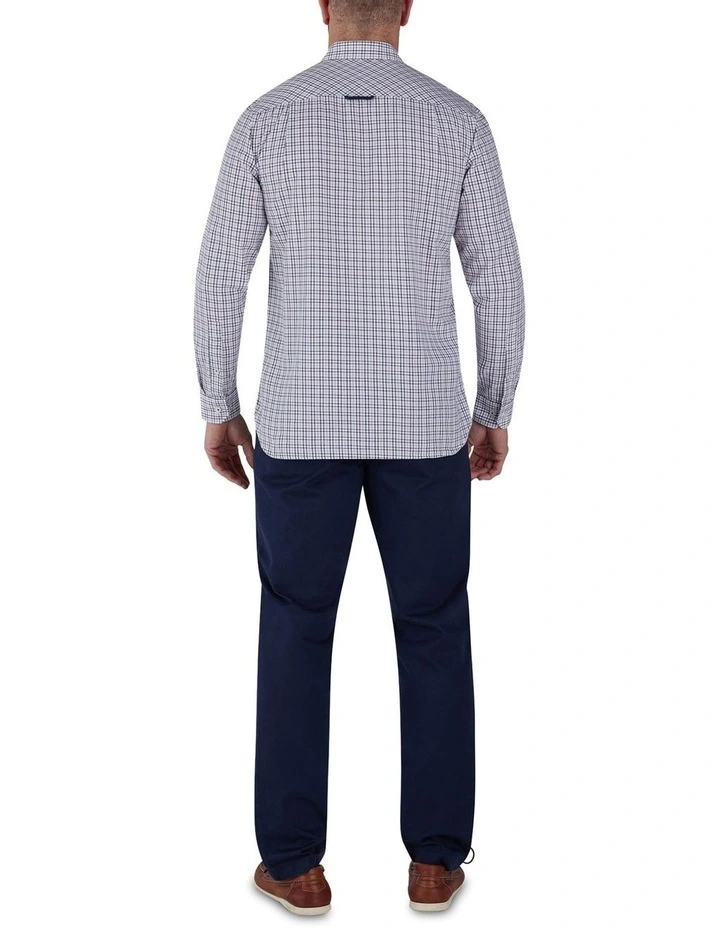 Brushed Twill Tattersall Long Sleeve Shirt in Purple