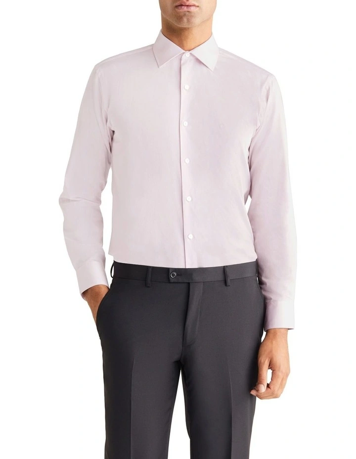 Slim 1 Col twill Shirt in Pink