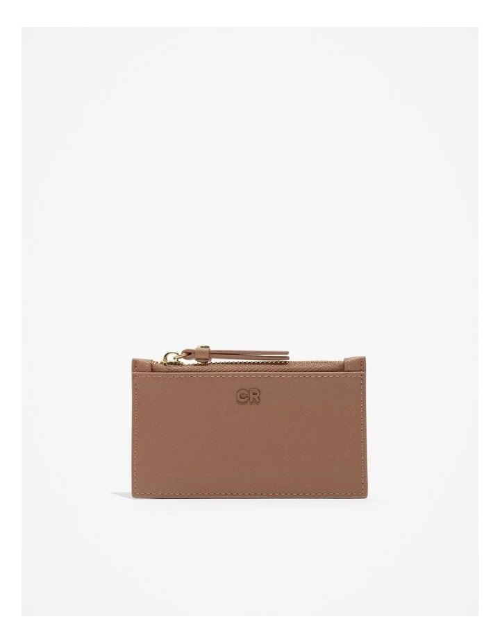 Branded Credit Card Purse in Biscuit