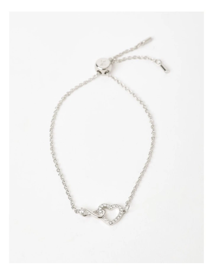 Interlocked Hearts Bracelet Boxed Jewellery in Silver