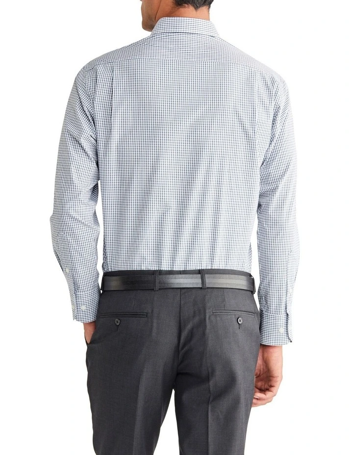 Classic 1 Colour Check Shirt in Blue