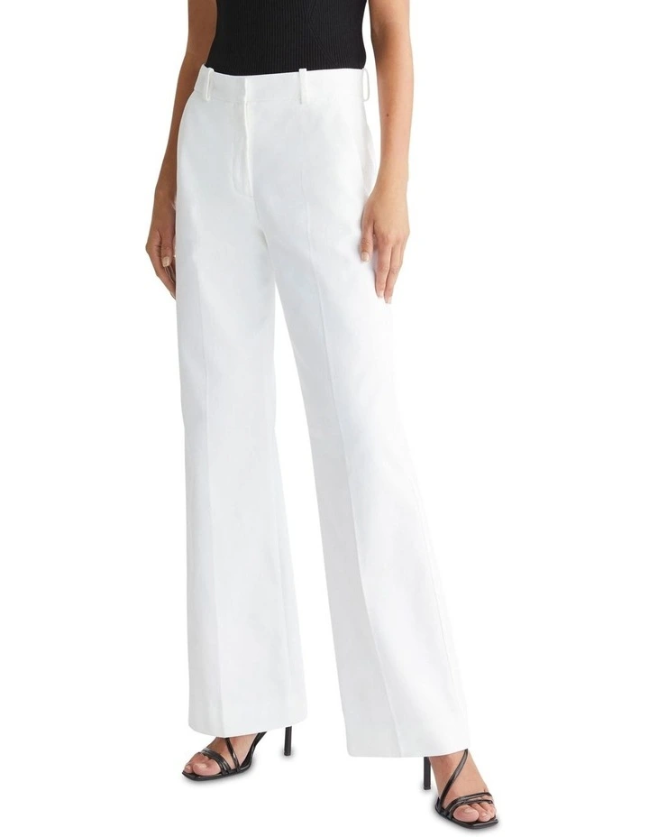 Relaxed Bootcut Trousers in Bright White