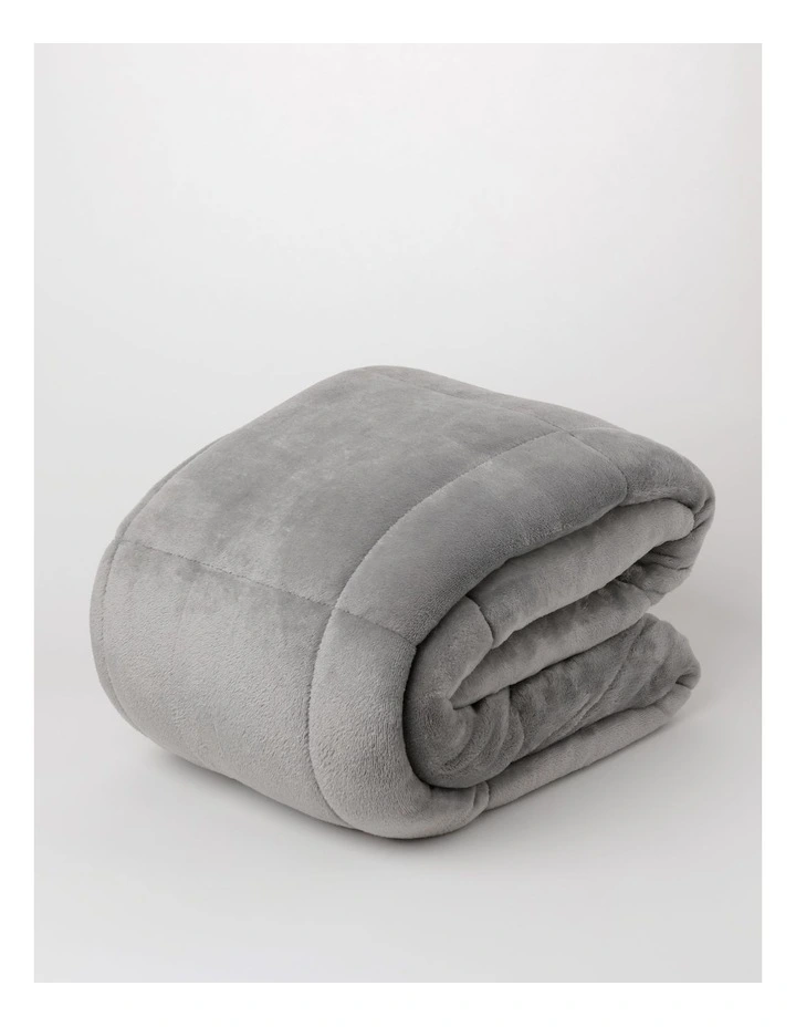 Quilted Plush Blanket in Grey