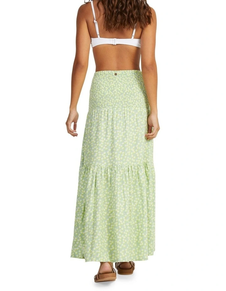 Remember The Time Maxi Skirt in Quiet Green Floral Delight