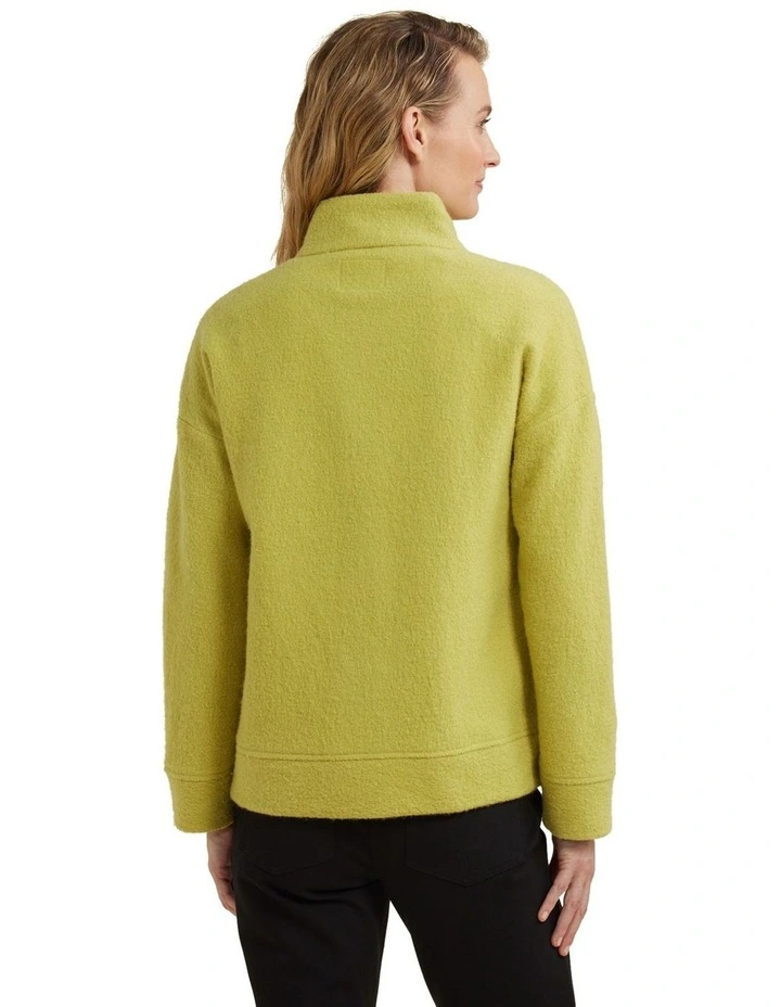 Cropped Wool Jacket in Green