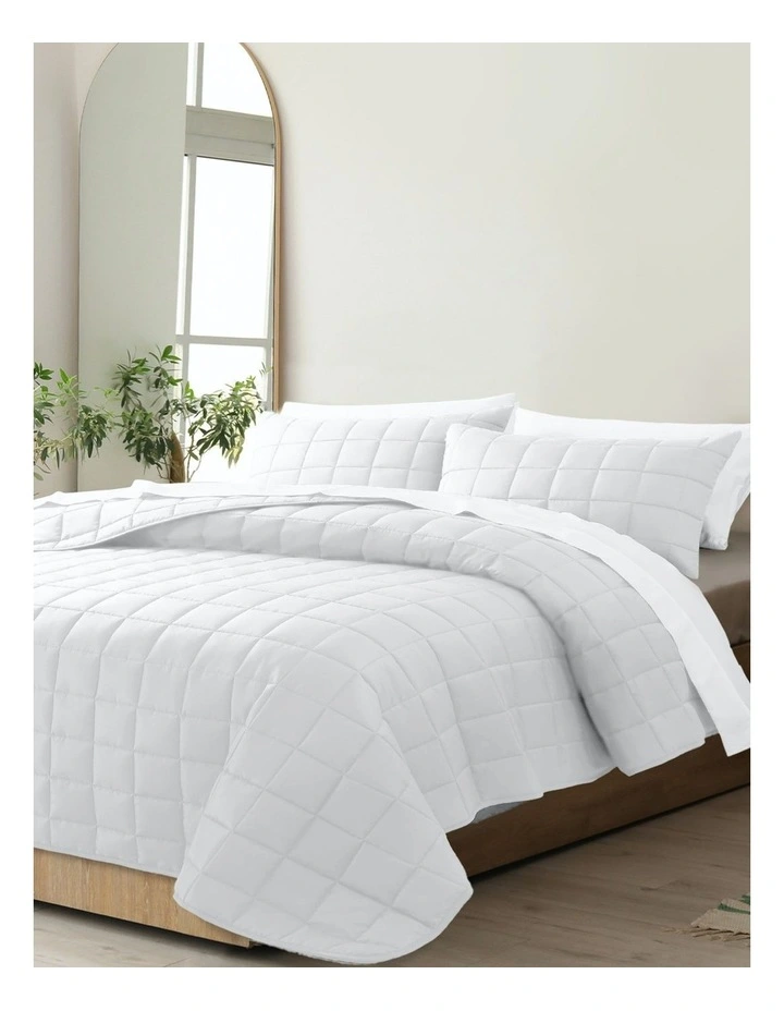 Queen Coverlet Set 3 Piece in White
