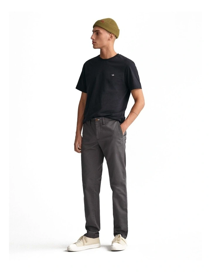 Slim Fit Twill Chinos in Antracite