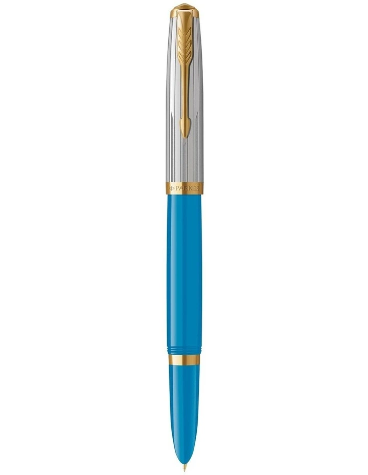 Parker 51 Premium Fountain Pen in Turquoise with Gold Trim