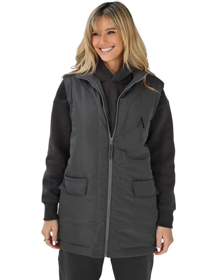 Recycled Puffer Vest in Grey