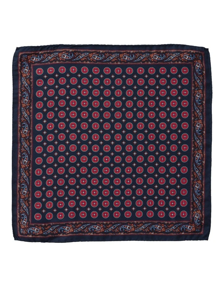 Coin Foulard Silk Pocket Square in Red
