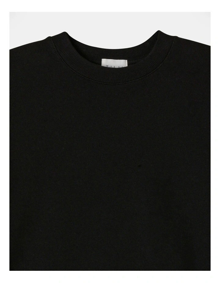 Essentials Crew Neck Sweat Top in Black