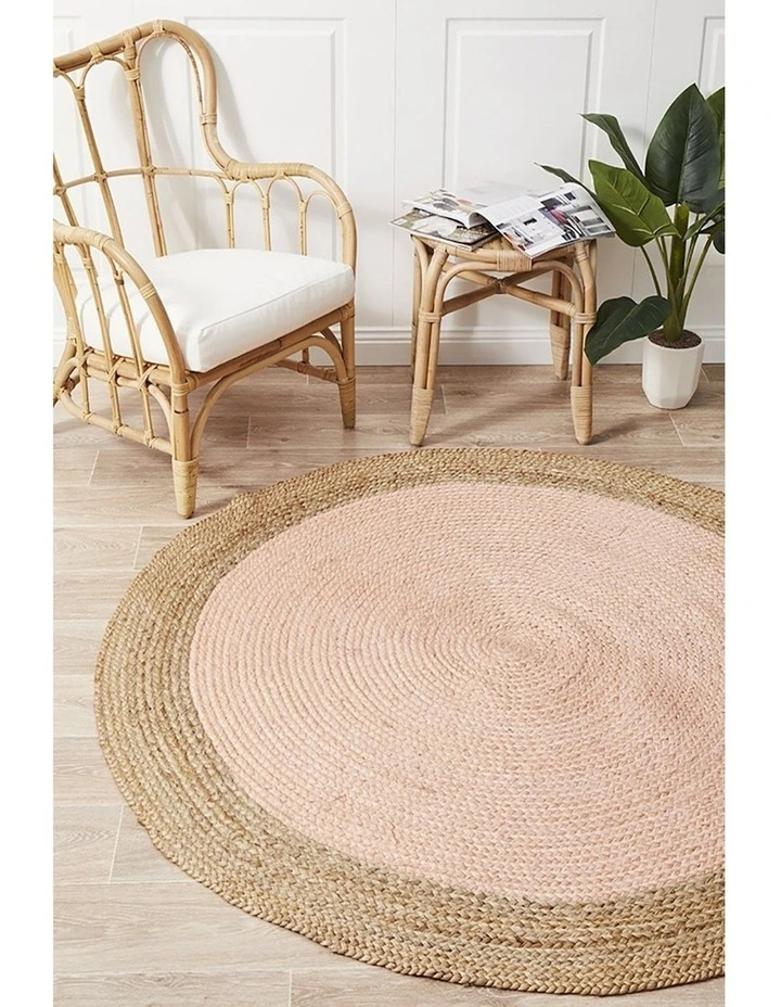 Atrium Polo Round Rug in Pink