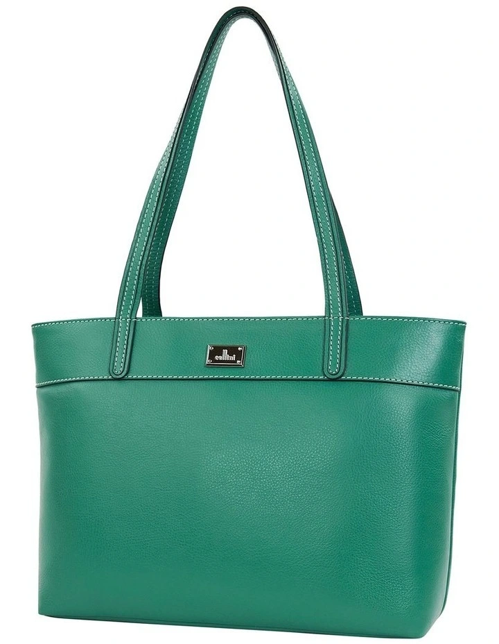 Valencia Leather Tote in Green