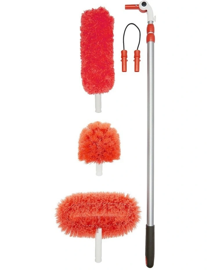 Long Reach Dusting System with Pivoting Heads in Red