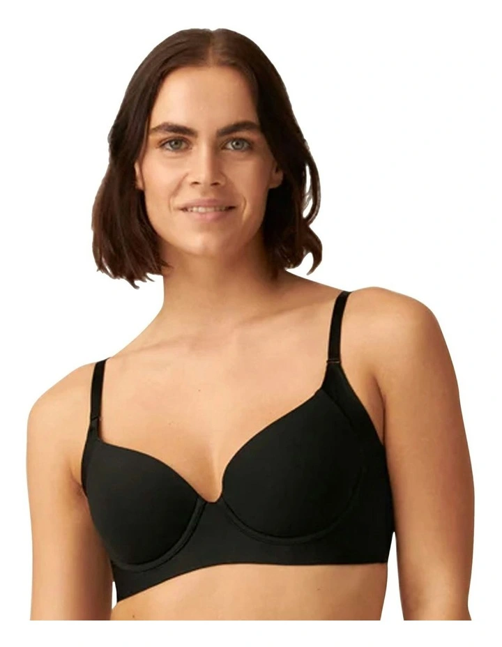 Side Smoother Underwire T-shirt Bra in Black