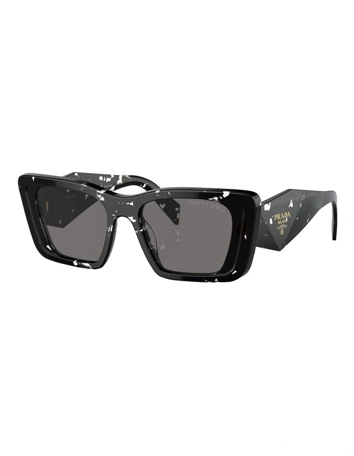 PR 08YS Polarised Sunglasses in Black