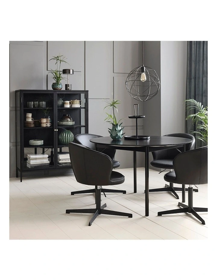 Carmel Glass Cabinet 110x140cm in Black