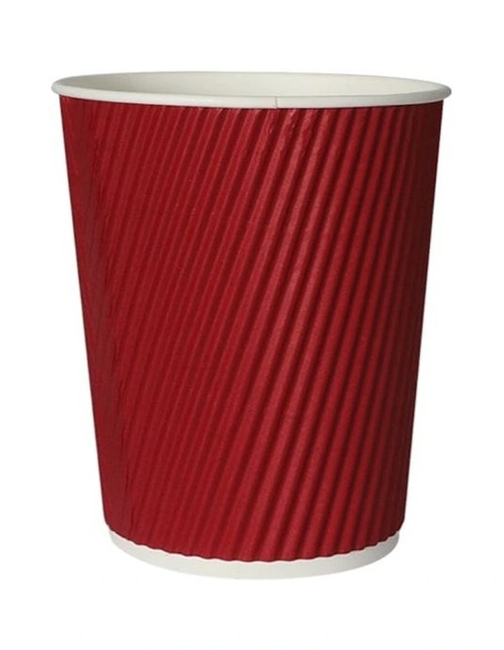 8oz Disposable Takeaway Coffee Paper Cups With Lids 1000 Pieces in Red