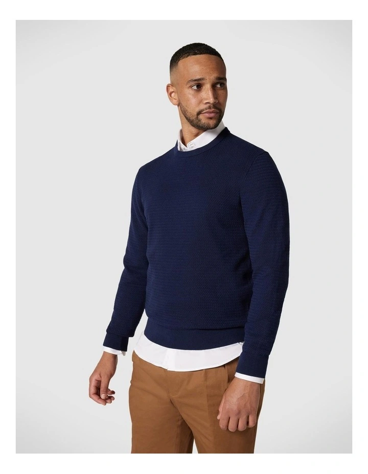 Classic Crew Neck Jumper in Navy
