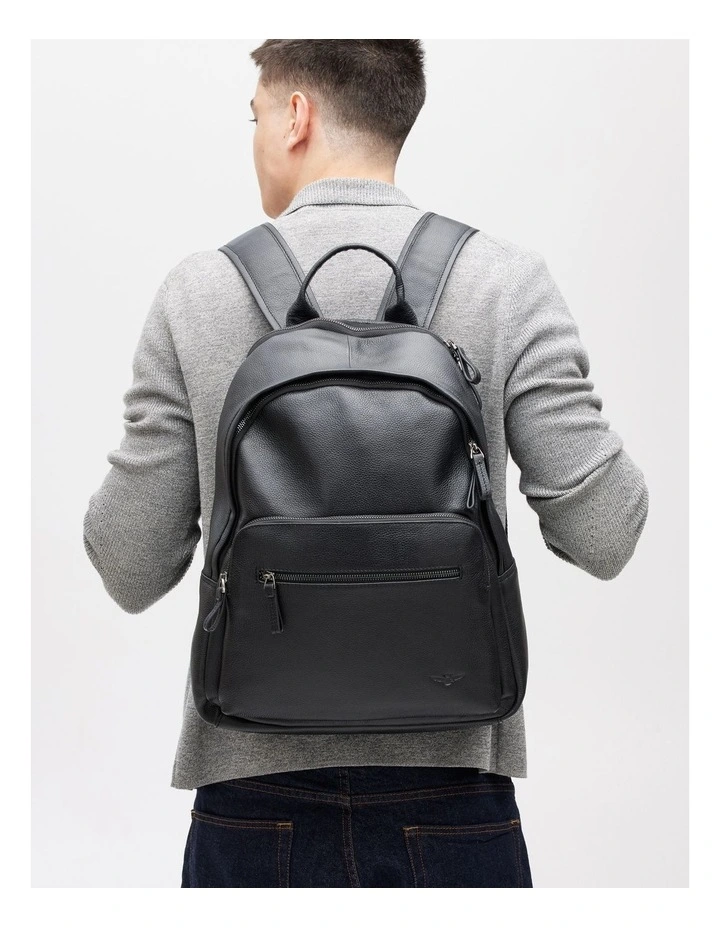 Montoro Leather Backpack in Black