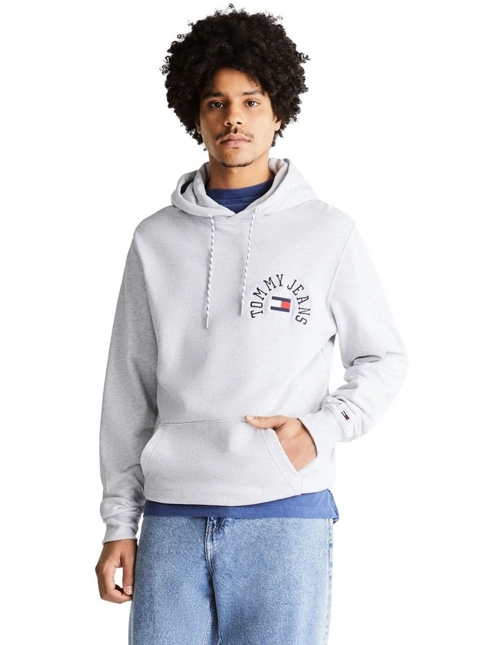 Regular Arched Logo Hoodie in Grey