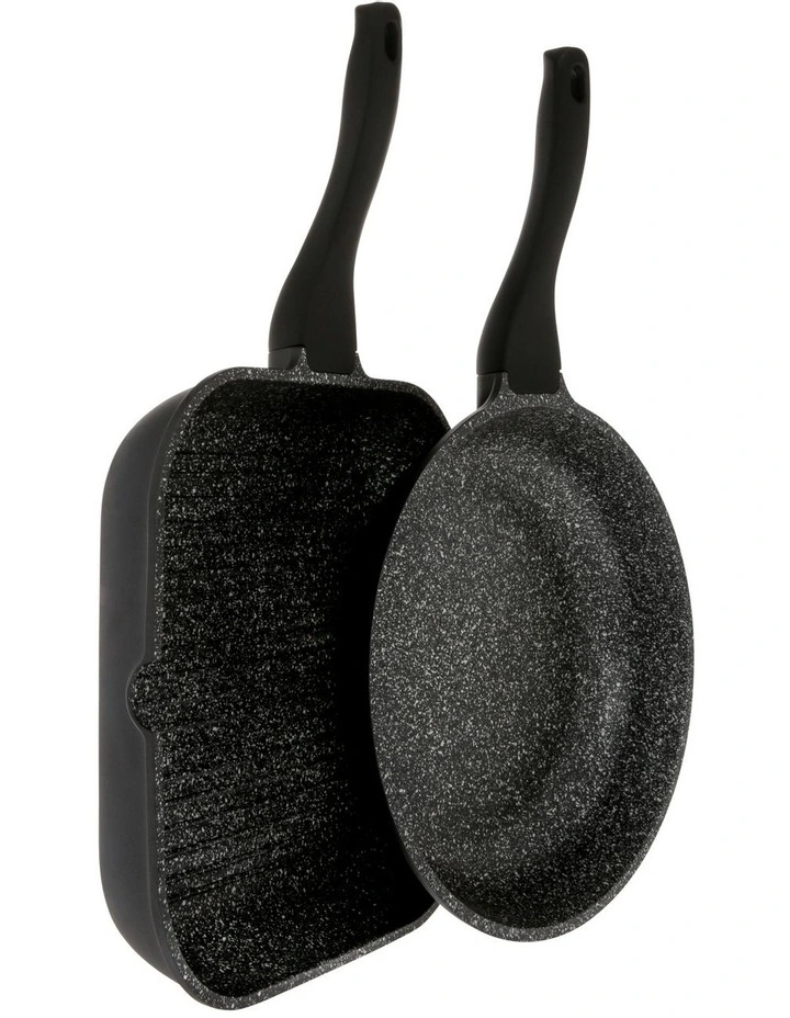 Classic Non-Stick Frypan & Grill Pack 26cm/28cm in Black