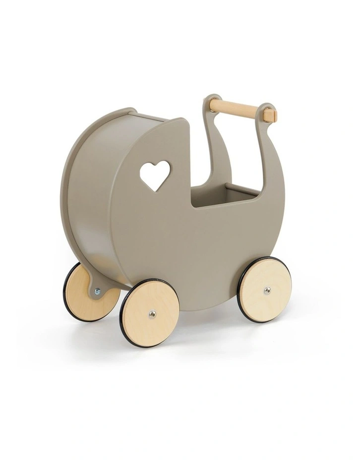 Classic Dolls Pram Wooden Kids Playset Toy 18m+