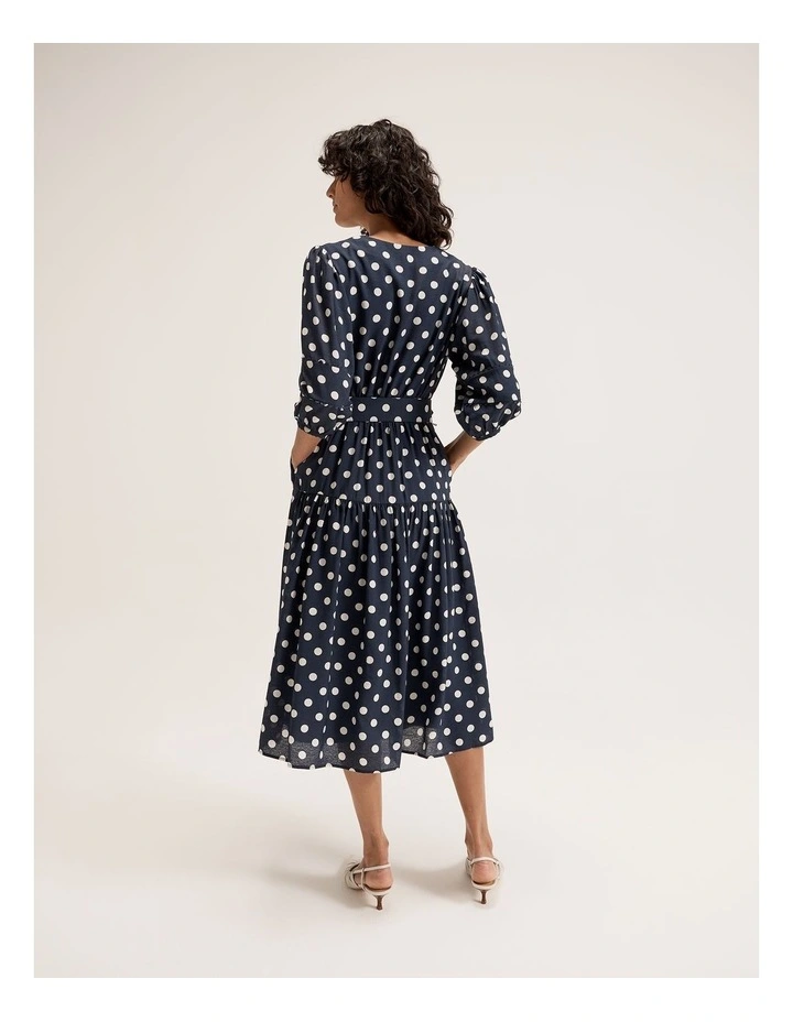 Harbour Spot Dress in Ink/Ivory