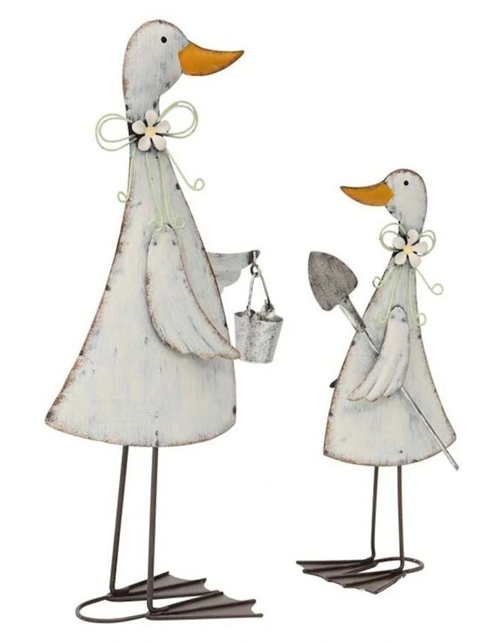 Gardening Duck Figurines Set of 2 in Multi
