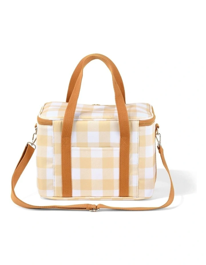 Maxi Insulated Lunch Bag in Beige Gingham