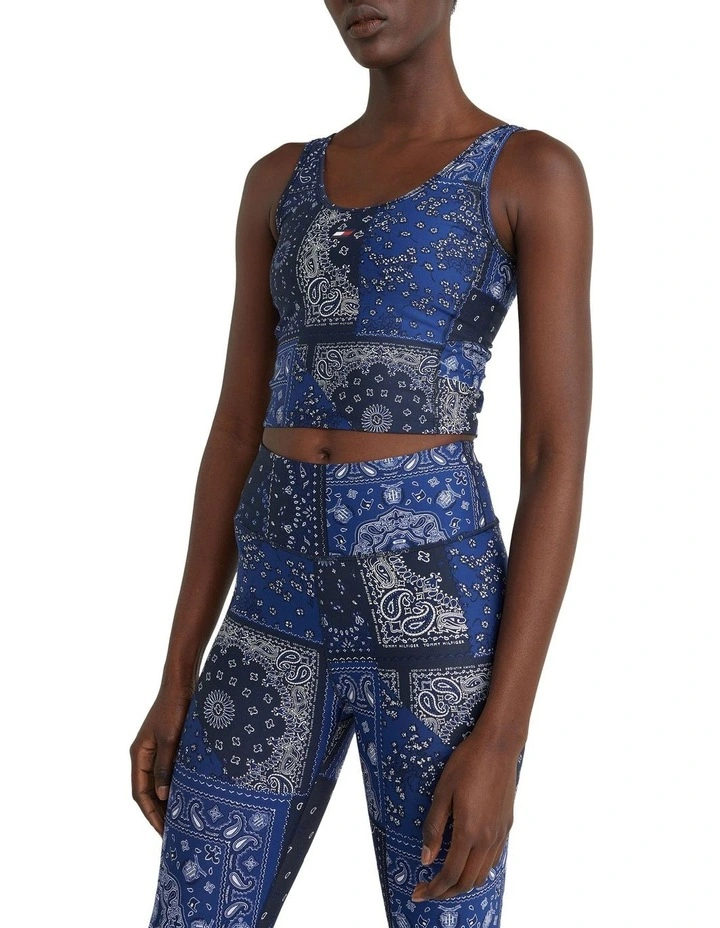 Slim Cropped 2in1 Tank in Blue