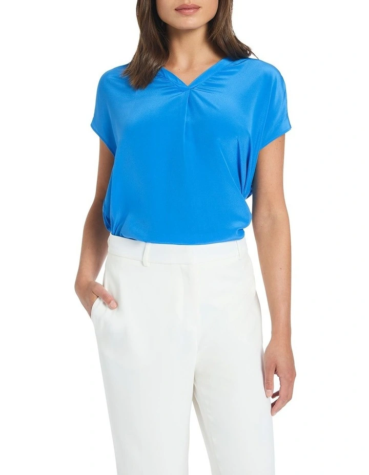 Lua Silk Mix Tee in Blue
