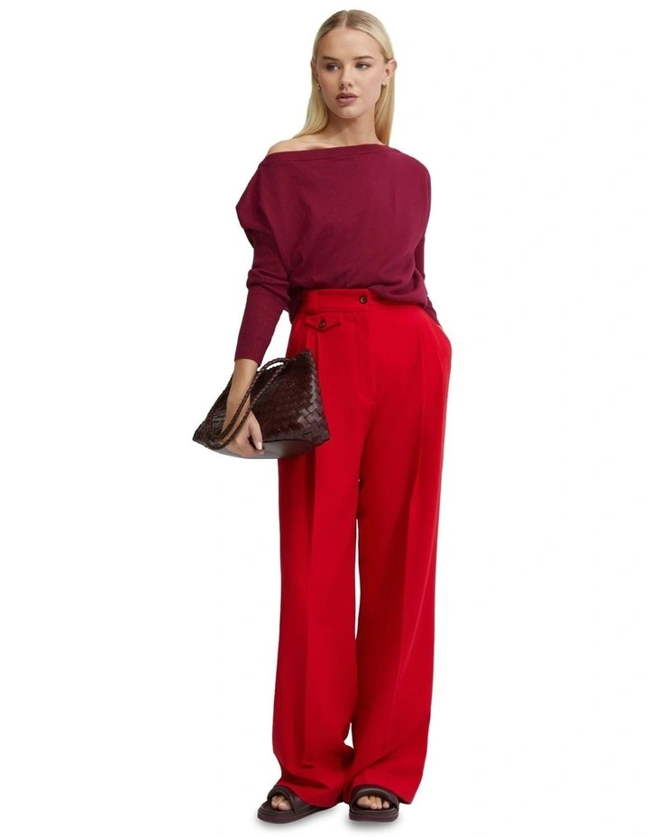 Sandy Boatneck Knit Top in Plum