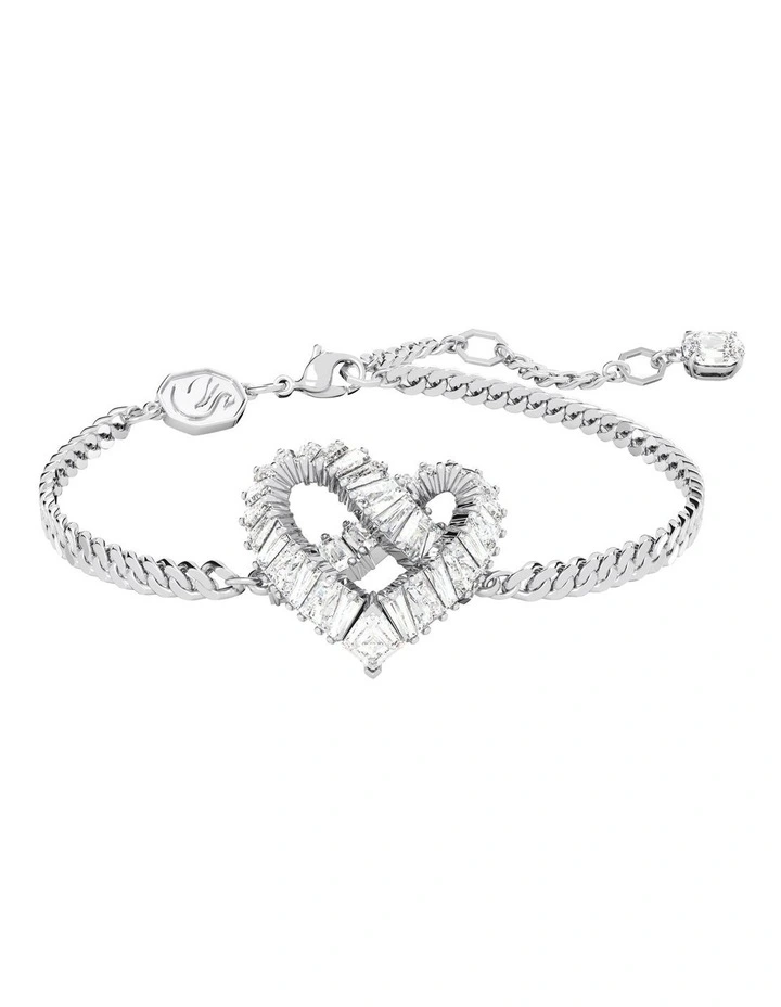 Matrix Bracelet Heart Rhodium Plated in White