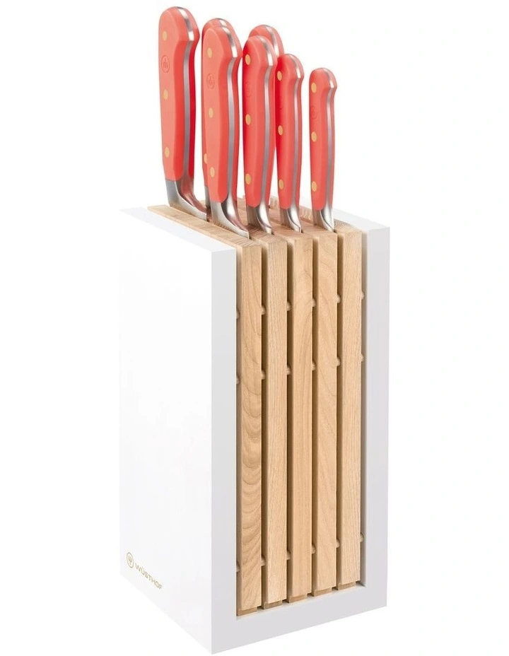 Classic Knife Block Set 8 Piece in Peach