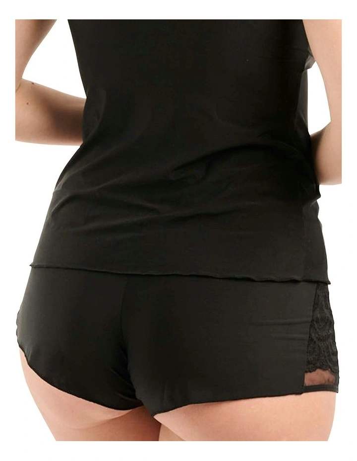 So Feminine Stretchy Microfibre Sleep Shorts in Black