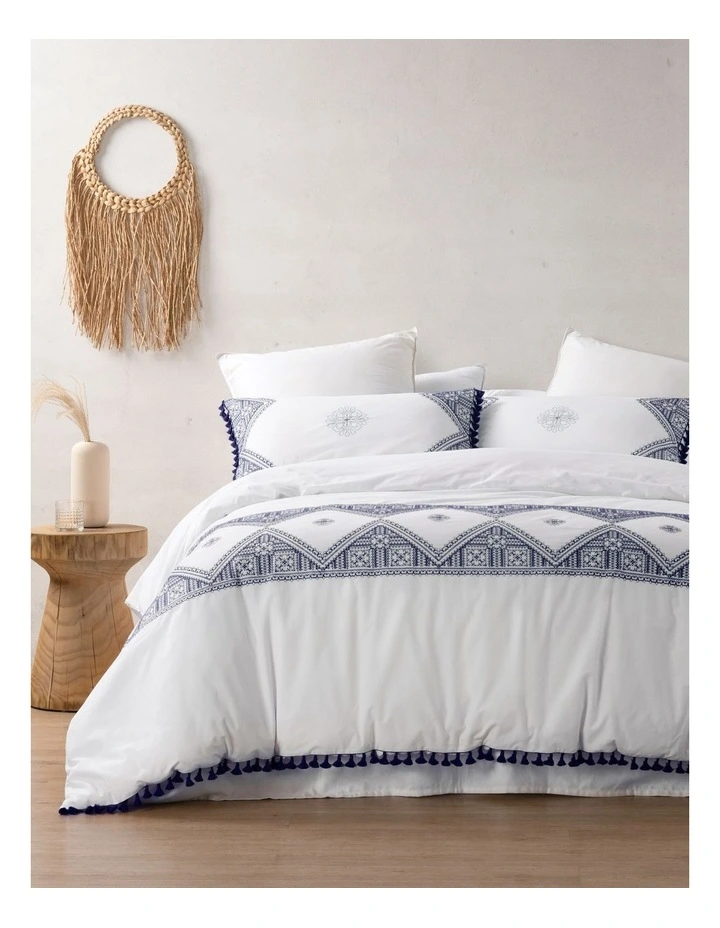 Liberty Cotton Quilt Cover Set in Navy