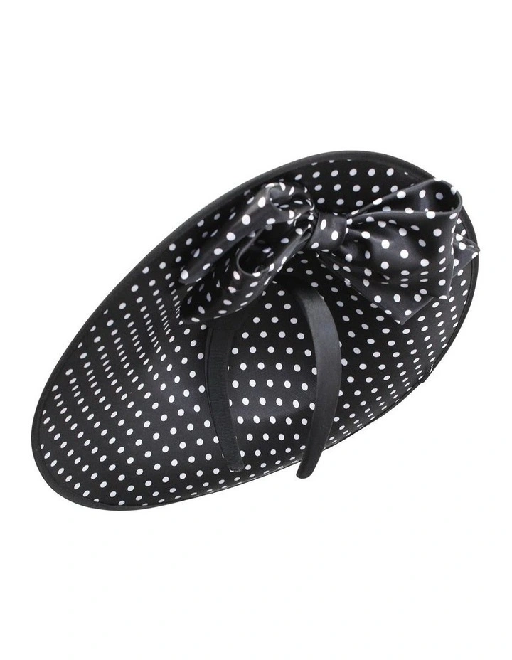 Hana Plate Fascinator in Black/White