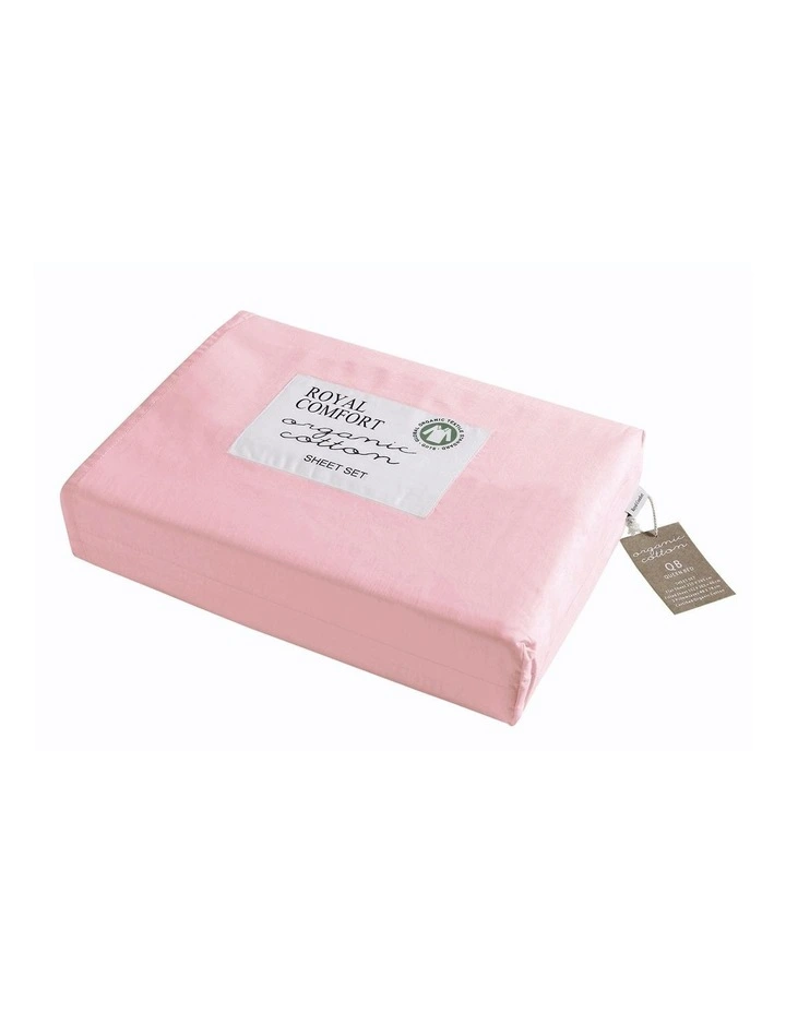 Pure Organic Cotton Sheet Set 4 Pack in Blush