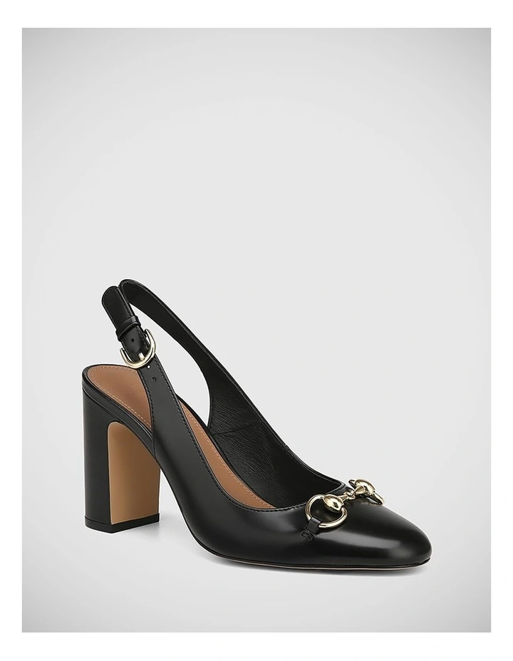 Prudence Leather Slingback in Black