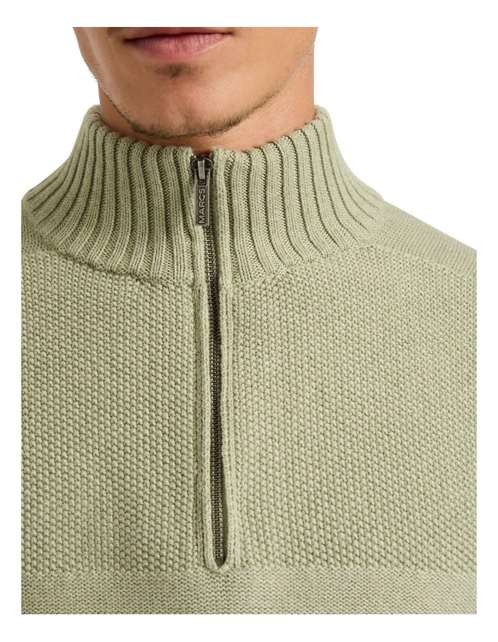 Josh 1/4 Zip Knit Sweater in Matcha