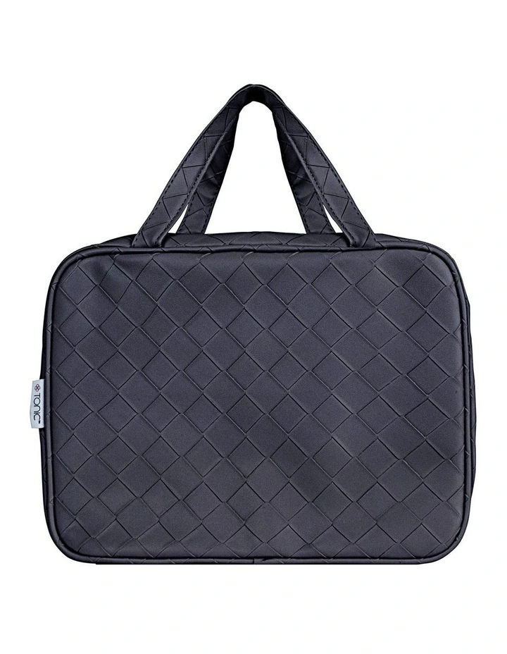Woven Hanging Cosmetic Bag in Navy
